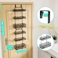thumbnail image 2 of Over Door Organizer Storage - Separable Door Organizer Hanging with 6 Metal Large Capacity Baskets for Bathroom Bedroom Kitchen Pantry Closet (Black), 2 of 7