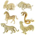 thumbnail image 1 of 3d Wooden Puzzle - 6 Piece Set Wood Dinosaur Skeleton Puzzle, 1 of 2