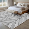 thumbnail image 4 of Gray Wood Grain Area Rugs 6'x9', Washable Small Throw Rugs for Kitchen Dining room, Retro Minimalist Geometric Art Indoor Outdoor Rug Non-Slip Low Pile Carpet Runner Reversible Floor Mats, 4 of 8