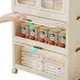 thumbnail image 3 of Wooden Cabinets, Portable Wardrobe Closet Storage Organizer for Clothes,Clothes Dresser, Magnetic Doors with 4 Cubes & Hanging Rod,10 pcs hangers , Baby Wardrobe Storage Cabinet,White, 3 of 21