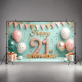 thumbnail image 6 of Yatrandify Rose Gold Balloon Happy Birthday Banner Glitter 21st Celebration Backdrop for Indoor Party Decoration Event, 6 of 7