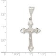 thumbnail image 3 of Auriga Fine Jewelry 925 Sterling Silver Diamond-Cut Crucifix Cross Pendant for Women (L - 43mm, W - 20mm), 3 of 6