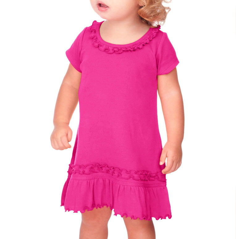 Kavio - Kavio I1C0560 Infants Sunflower Short Sleeve Dress-Hot Pink-24M ...
