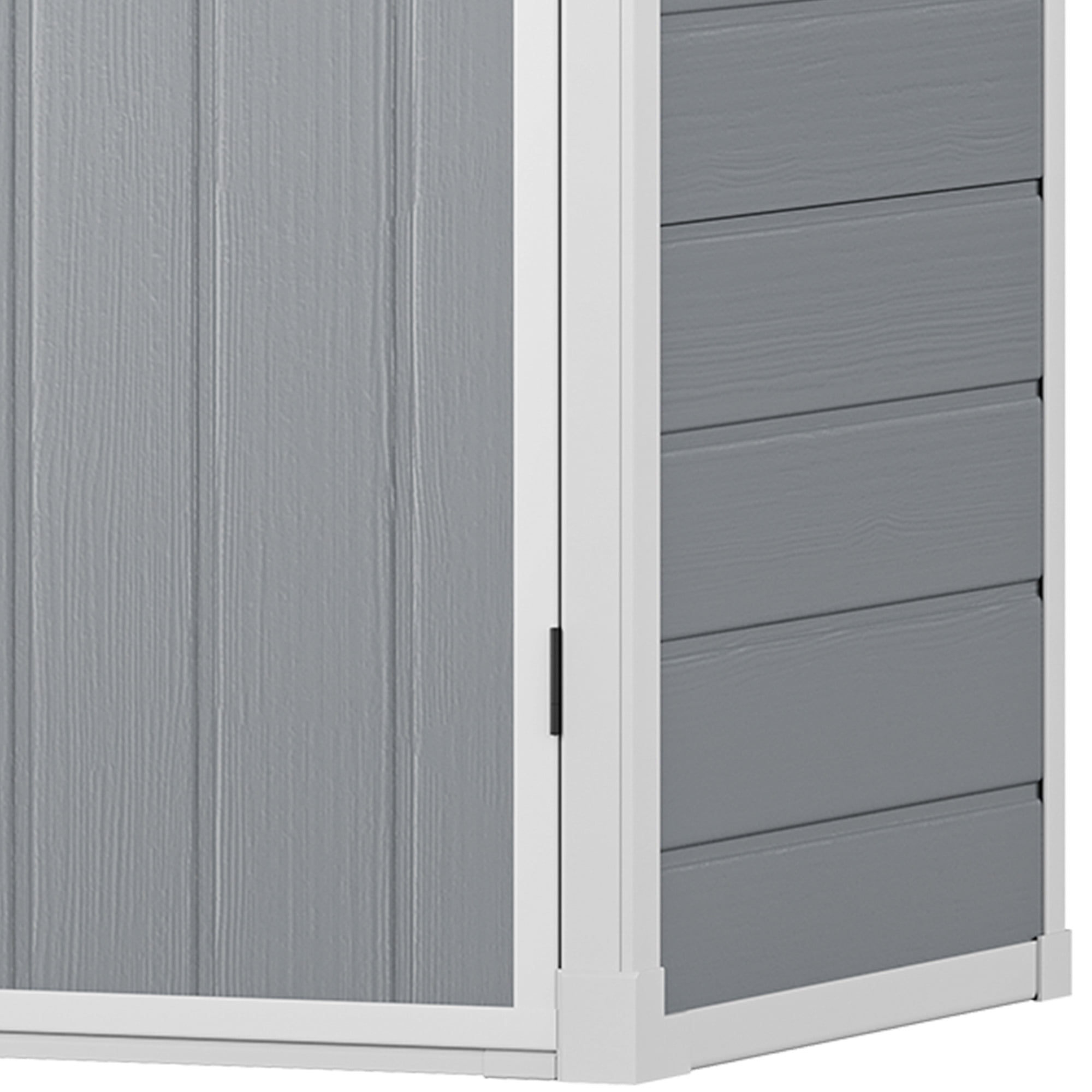 Uforic 60 Cu.Ft Outdoor Storage Shed, Weatherproof Tall Plastic Cabinet w/ Shelves, Lockable, Gray