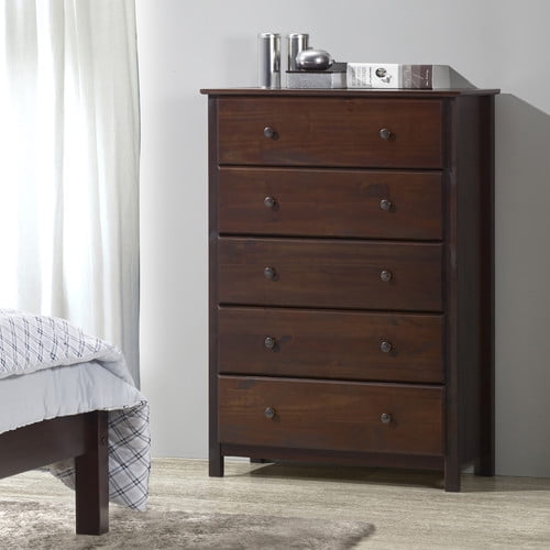 Grain Wood Furniture Shaker 5 Drawer Chest Walmart Com