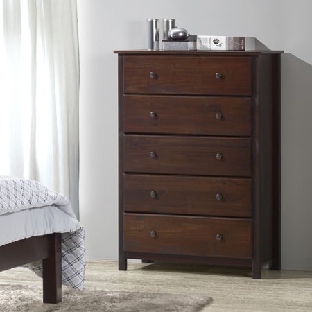 Grain Wood Furniture Shaker 5 Drawer Chest Walmart Com