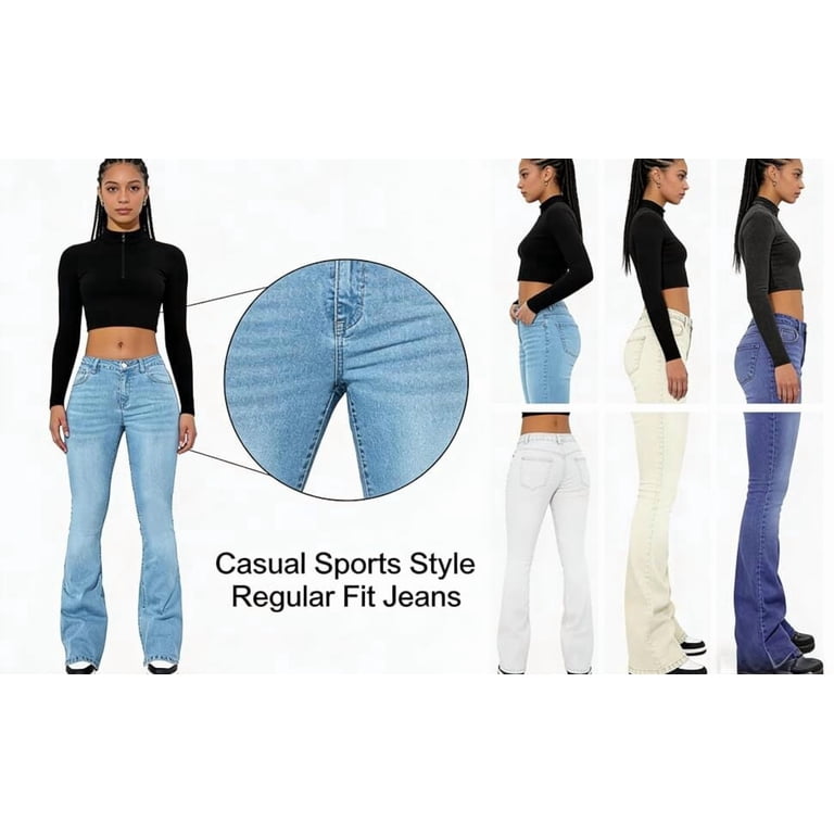 Livrdious High Waisted Flared Jeans for Women, Bell Bottom Bootcut