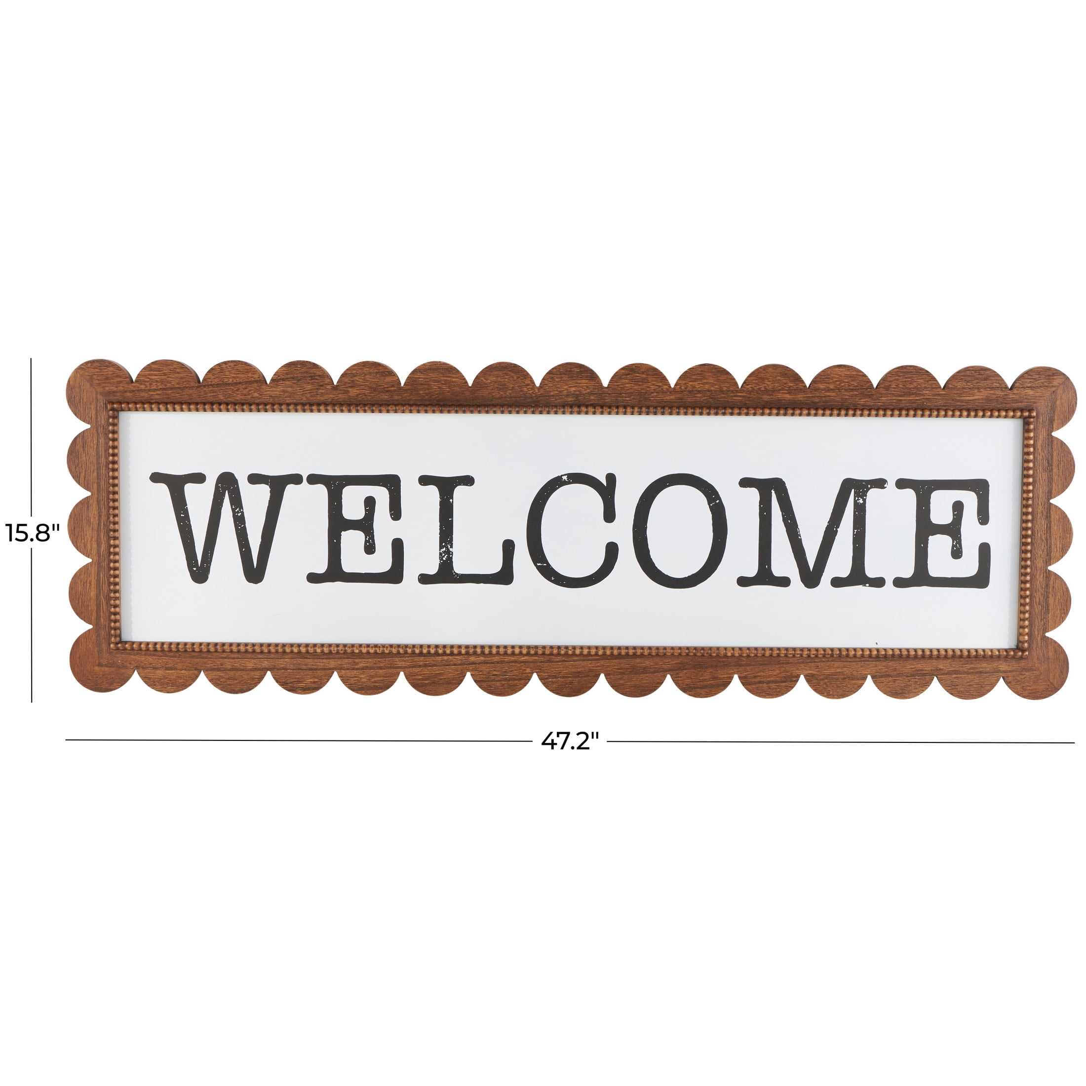 DecMode Sign Handmade Welcome Wood Decorative Sign with Black Lettering, 1-Piece