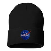 Adult NASA Insignia Logo Embroidered Cuffed Knit Beanie Cap