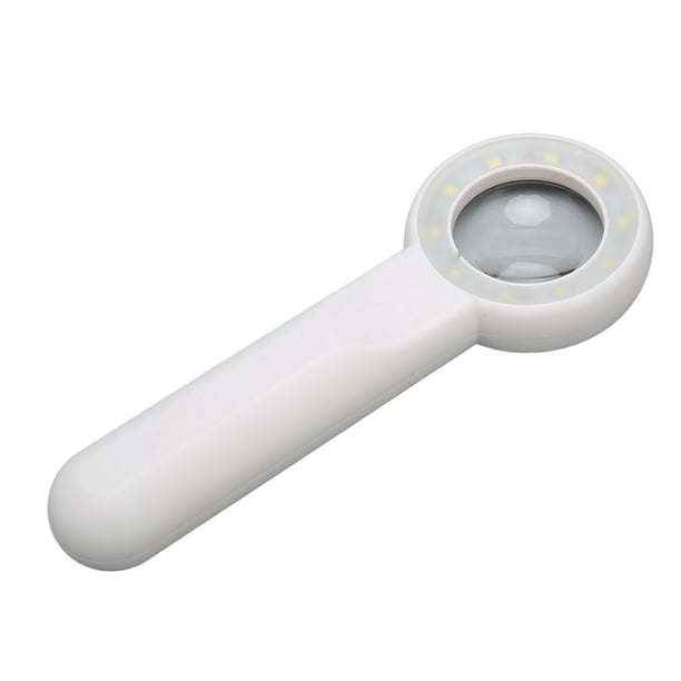 Lupa De Mano, Botón Táctil Transparente 11X 10 Cuentas De Lámpara Lupa Con Luz LED Recargable 3 Grados Para Personas Mayores Para Leer Libros