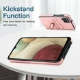 thumbnail image 3 of Fit for Samsung Galaxy A12 5G Case Card Pocket 360° Rotatable Ring Holder Kickstand, Shockproof Drop Resistant PU Leather Soft TPU Back Protective Phone Case For Samsung Galaxy A12 5G, Pink, 3 of 8