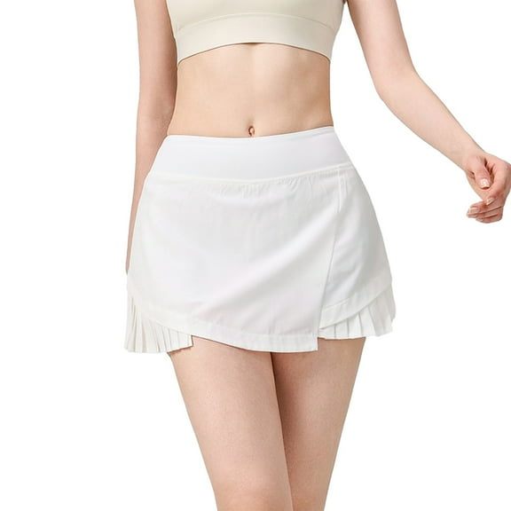 Women's Tennis Skirt With Pockets Fitness Pleated Pants Skirt Women's Sports Fitness High Waist Short Skirt Jogging Culottes