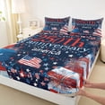 thumbnail image 5 of Manfei Festive Patriotic Queen Sheets, America 250th Anniversary Queen Sheet Sets, Red White Blue, Navy Reversible 4-Piece (1 Flat Sheet, 1 Fitted Sheet and 2 Pillowcases), 5 of 6