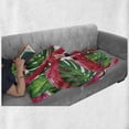 thumbnail image 6 of Flamingo Soft Flannel Fleece Throw Blanket, Flamingos Sitting on Macro Tropic Exotic Leaves Graphic in Retro Style Artwork, Cozy Plush for Indoor and Outdoor Use, 70" x 90", Pink Green, by Ambesonne, 6 of 6