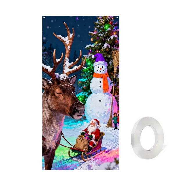 Outside Christmas Decorations Door Cover Tapestry Hanging Party Accent