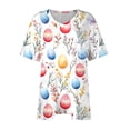 thumbnail image 4 of Pisexur Printemps Tops for Women 2025 Women Mode Été Imprimé Régulier Women Manches Courtes Col Rond Womens Tops Multicolore,TG, 4 of 7