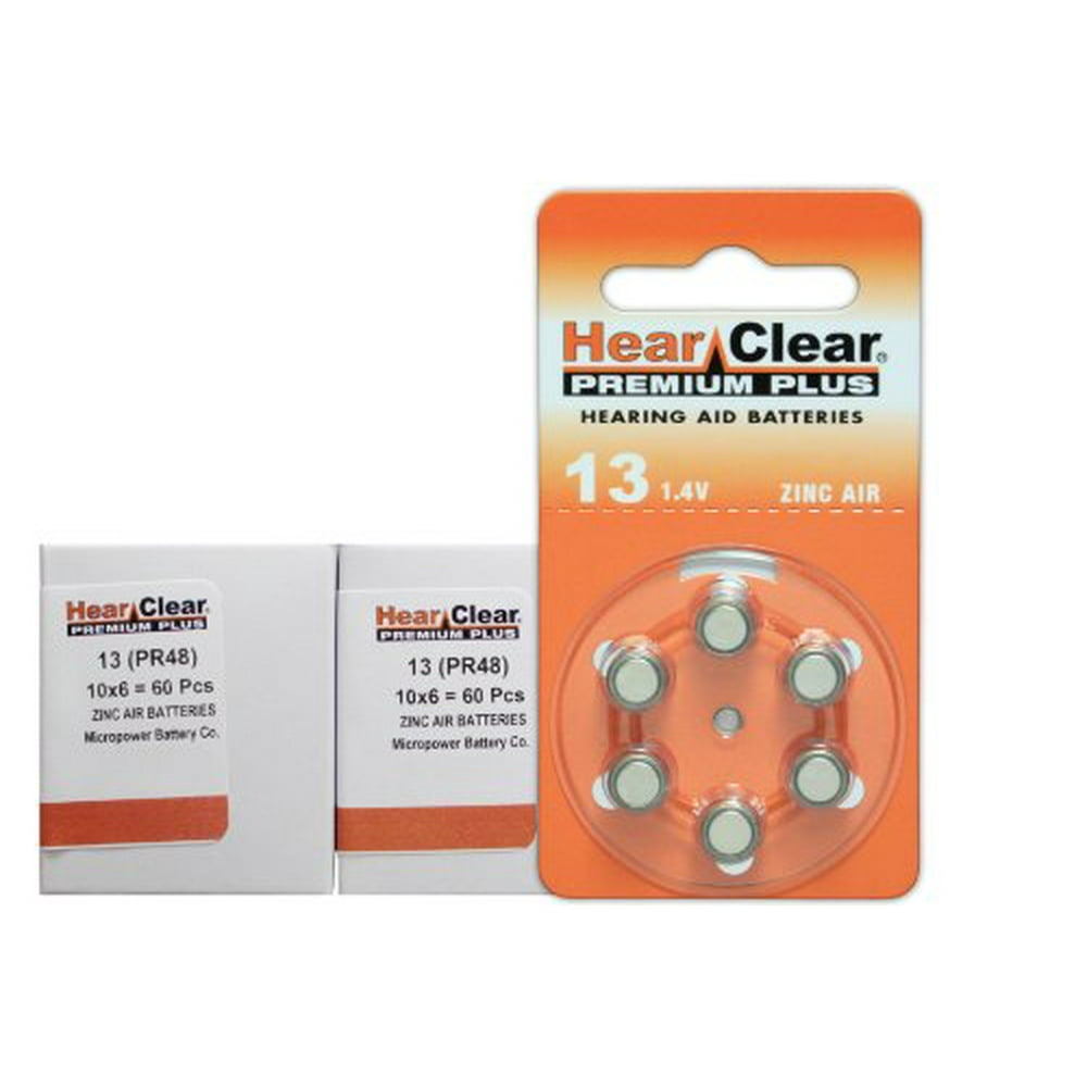 HearClear Hearing Aid Batteries Size 13, PR48 (120 Batteries) Walmart