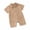 A-Brown21, variant on Summer Baby Rompers For Boys Infant Short Sleeve Button Down Collared Solid Color Textured One Piece Shorts Jumpsuit 0-18M Lovely Onesie