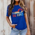 thumbnail image 5 of TSADFHJI Hauts de Sport pour Femmes Yoga Mode Décontractée Imprimé Col Rond Manches Courtes T-Shirt TTG Bleu, 5 of 5