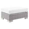 thumbnail image 1 of Modway Ottoman en Osier Rotin pour Patio Extérieur Gris Clair Blanc, 1 of 9