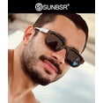 thumbnail image 2 of Gafas de Sol Retro Rectangulares SUNBSR para Hombre y Mujer en Negro, 2 of 8