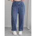 thumbnail image 2 of Large Women'S Jeans, Medium Blue Wide Leg Pants, Vintage Patchwork Pants, 2 of 9