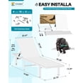 thumbnail image 4 of Aluminum Outdoor Chaise Lounge Chair with Wheels, 5-Position Poolside Lounger, 4 of 8