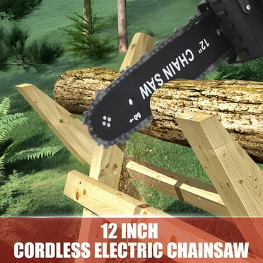 12 inches Cordless Electric Chainsaw with Brushless Motor 48-Volt Lithium-ion Handheld Power Chain Saws Battery and Charger for Wood Cutting Tree Pruning