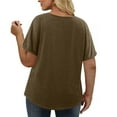 thumbnail image 5 of BSDJILFG Plus Size Pajama Tops for Women,Summer Casual Loose Fit Button Up Pullover Blouse ,Sizes L-5XL, 5 of 9
