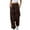 Brown, variant on QUYUON Womens Hiking Pants Fashion Casual Solid Elastic Waist Trousers Long Straight Pants Women Cargo Pants Long Pant Leg Length Jegging Pant Style N-2176 Coffee XXL