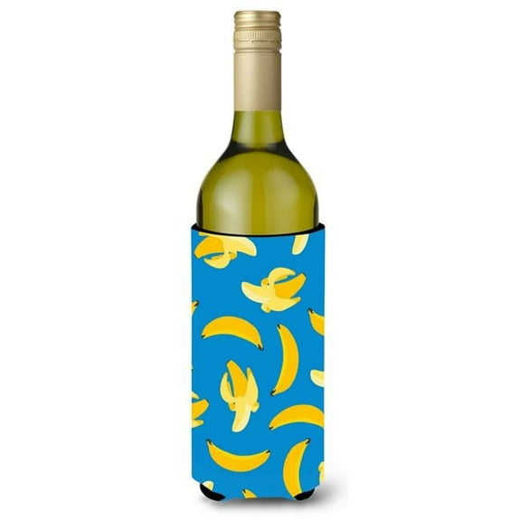 Bananas on Blue Wine Bottle Beverge Insulator Hugger