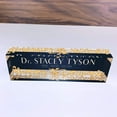thumbnail image 4 of Artblox Office Desk Name Plate Personalized | Custom Name Plates for Desks | Leaf Gold Design On Clear Acrylic Glass | Office Desk Decor - (8" x 2.5"), 4 of 6