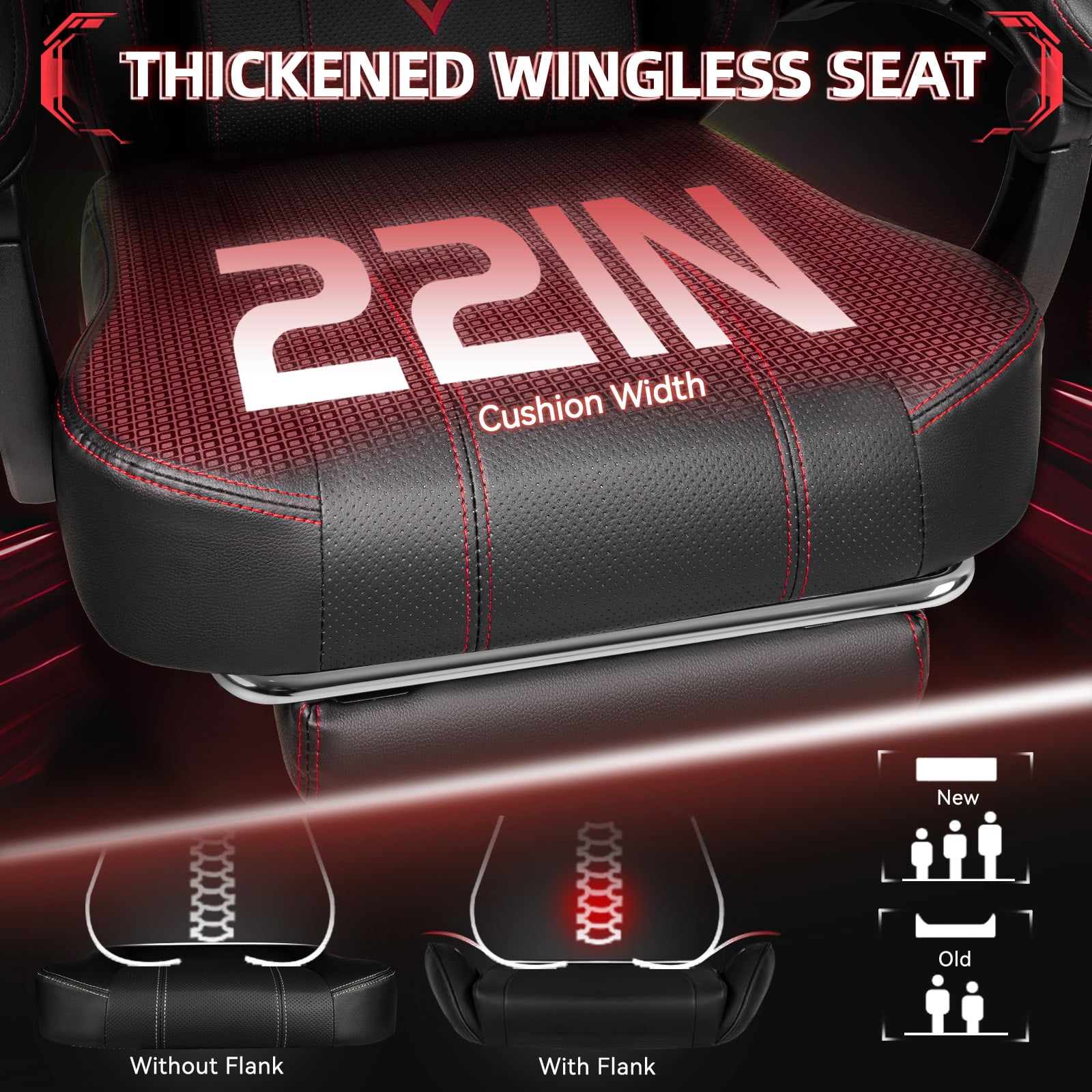 Waleaf Gaming Chair Ergonomic Office Chair with Footrest and Lumbar Support, Height Adjustable High Back Gamer Chair with Headrest for Adult