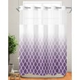 thumbnail image 2 of No Hook Shower Curtains, Purple Ombre Stripe Stall Bathroom Curtain with Snap in Liner, Modern Abstract Art Gradient Striped Waterproof Washable Fabric Bathroom Shower Curtain Sets, 48" x 72", 2 of 7