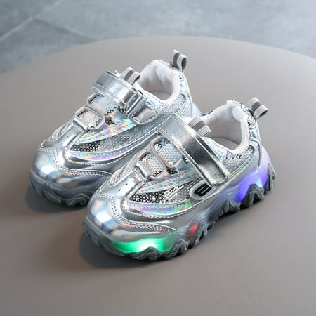

Floleo Clearance Children Kids Baby Girls Boys Bling Led Light Luminous Sport Sneakers Shoes