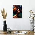 thumbnail image 2 of Elephant Stock Ethnic Girl With Floral Hair Wall Art - Vertical Canvas Wall Art - Living Room Wall Decor - People Canvas - Orange And Teal Decor - 8" x 12", 2 of 8