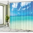 thumbnail image 5 of Ambesonne Summer Shower Curtain, Ocean Dreamy Sea Beach, 69"Wx84"L, Turquoise Blue, 5 of 5