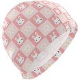thumbnail image 1 of Wekity Swimming Cap Funny Animal Rabbit Pink Daisy Adult Wekity Polyester, 1 of 4