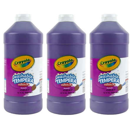 Crayola Artista II Washable Tempera Paint, 32 oz, Violet, Pack of 3