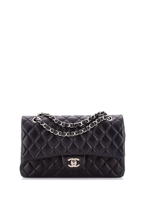 Pre-Owned Classic Double Flap Bag Quilted Lambskin Medium By Rebag