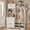Rustic White, variant on Virans 5-in-1 Hall Tree with Shoe Storage, 2 Storage Cabinets, Drawer, Open Cubbies, 9 Hooks for Mudroom, Living Room, Rustic White