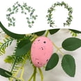 thumbnail image 1 of Corona de Pascua con huevos y flores con lentejuelas - Decoración de puertas de ratán verde de 72,8" para las fiestas de primavera y centro de mesa de interior, 1 of 7