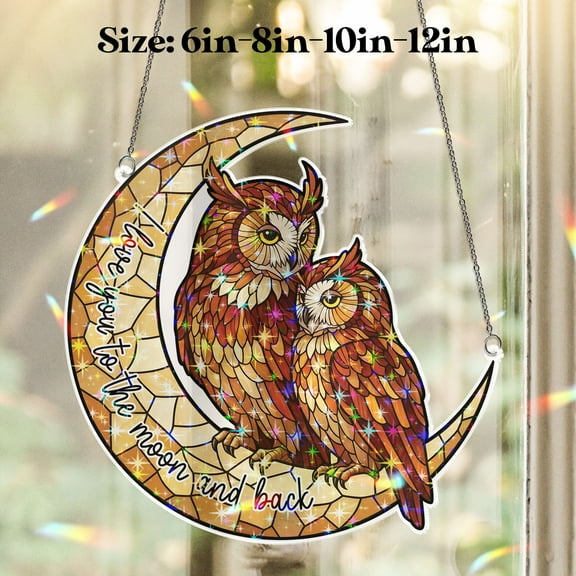 Lotusprinthandmade Flying Owl Custom Shape Star Hologram Ornament 3.5in, flying owl decor, hologram owl decoration