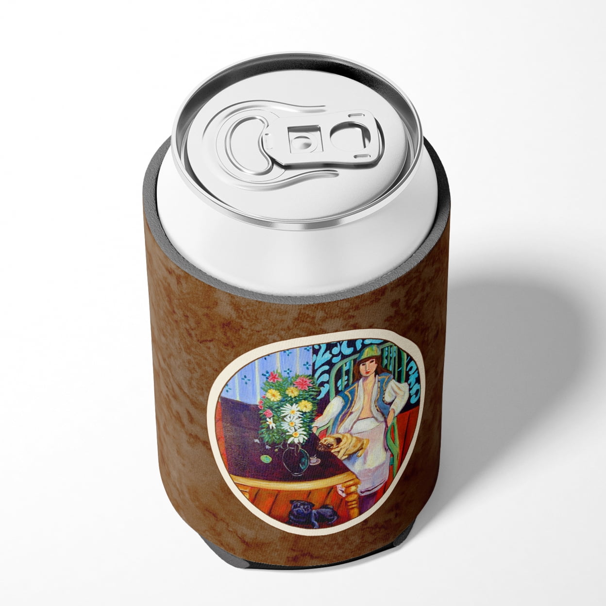 Caroline's Treasures 7265CC Lady with her Pug Can or Bottle Hugger, Can Hugger, multicolor