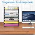 thumbnail image 2 of KIROGILY Organizador de Escritorio 7 Capas con Asa, Caja Almacenamiento Organizador Escritorio Malla, Organizador Papel Bandejas para Utiles Escolares de Oficina, 2 of 6