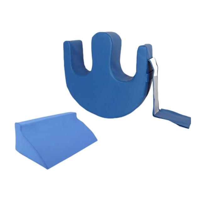 Dispositivo de del paciente en cama, en forma de U multifuncional para los suministros de ancianos de ancianos impermeables PU de cuero de cuero Azul con cuña