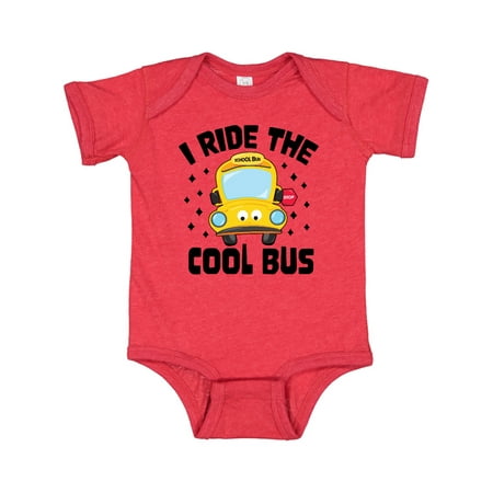 

Inktastic I Ride the Cool Bus with Yellow Bus Gift Baby Boy or Baby Girl Bodysuit