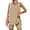 Khaki, variant on Summer Women Sleeveless 2 Piece Outfits Solid Color Tank Tops and Shorts Sets