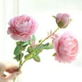 thumbnail image 2 of JeashCHAT Peony Fake Flowers 1 Branch 3 Heads Vintage Artificial Peonies with Stems Silk Flowers Wedding Centerpieces Home Office Decor Bridal Bouquet, 2 of 7