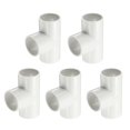thumbnail image 1 of Uxcell 5Pcs 1.2" Tee 3 Vías Conectores de Tubo, Accesorios de Esquina para Estructura de Soporte de Estante, Blanco, 1 of 6